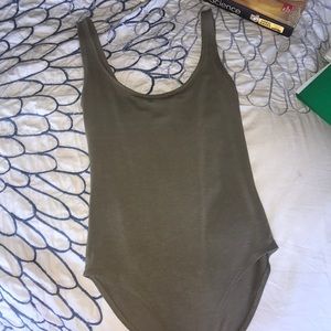 army green tank top bodysuit